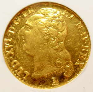 1786-T gold louis d'or of Louis 16th