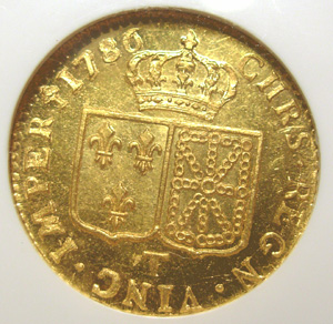 1786-T gold louis d'or of Louis 16th