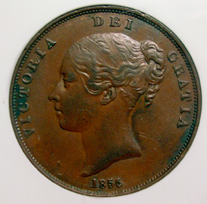 1855 1-PENNY  (PLAIN TRIDENT)