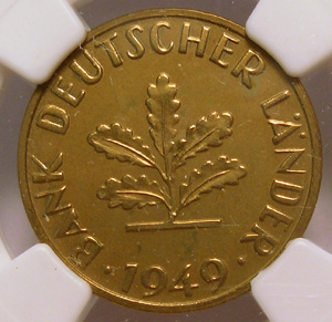 1949 F Brass 10-PFENNIG
