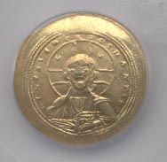 1042 to 1055 AD gold nomisma of Constantine IX