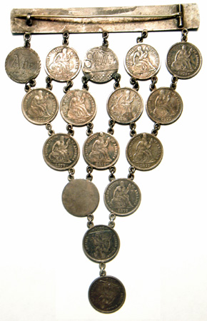 LOVE TOKENS Seated Liberty Dimes as PIN BAR (16-COINS)