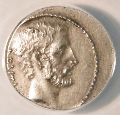Q.S. CAEPIO BRUTUS (M. JUNIUS BRUTUS) Silver Denarius (54.B.C)