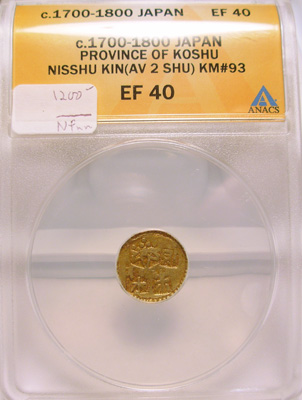 c.1700-1800 Gold 2-SHU  "Province of Koshu